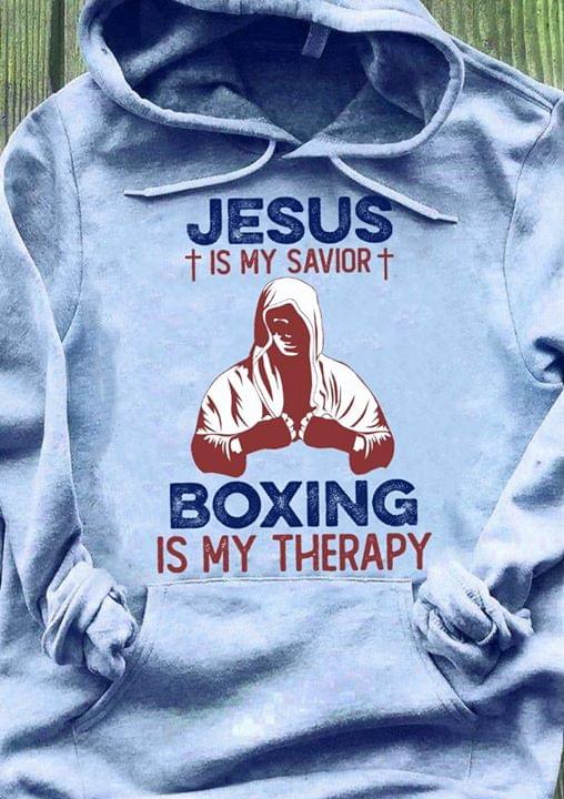 Jesus Is My Savior Boxing Is My Therapy God For Lovers Standard Hoodie