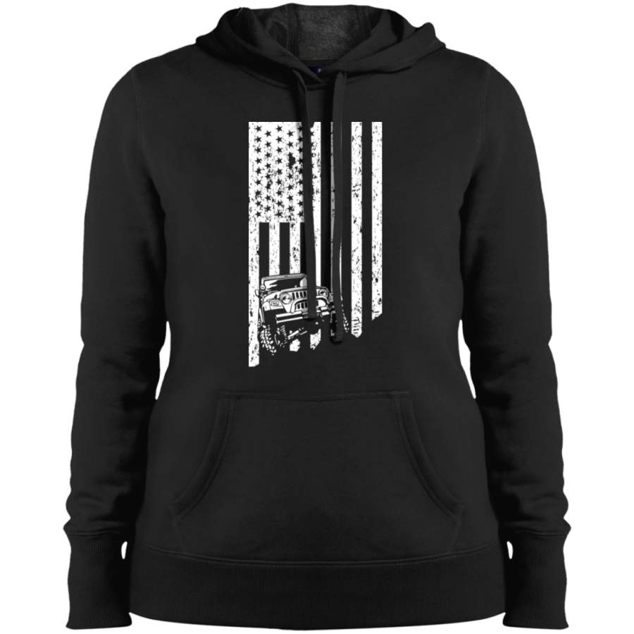 AGR jeep american flag T-shirt, thrill their Jeeps Ladies’ Pullover Hooded Sweatshirt