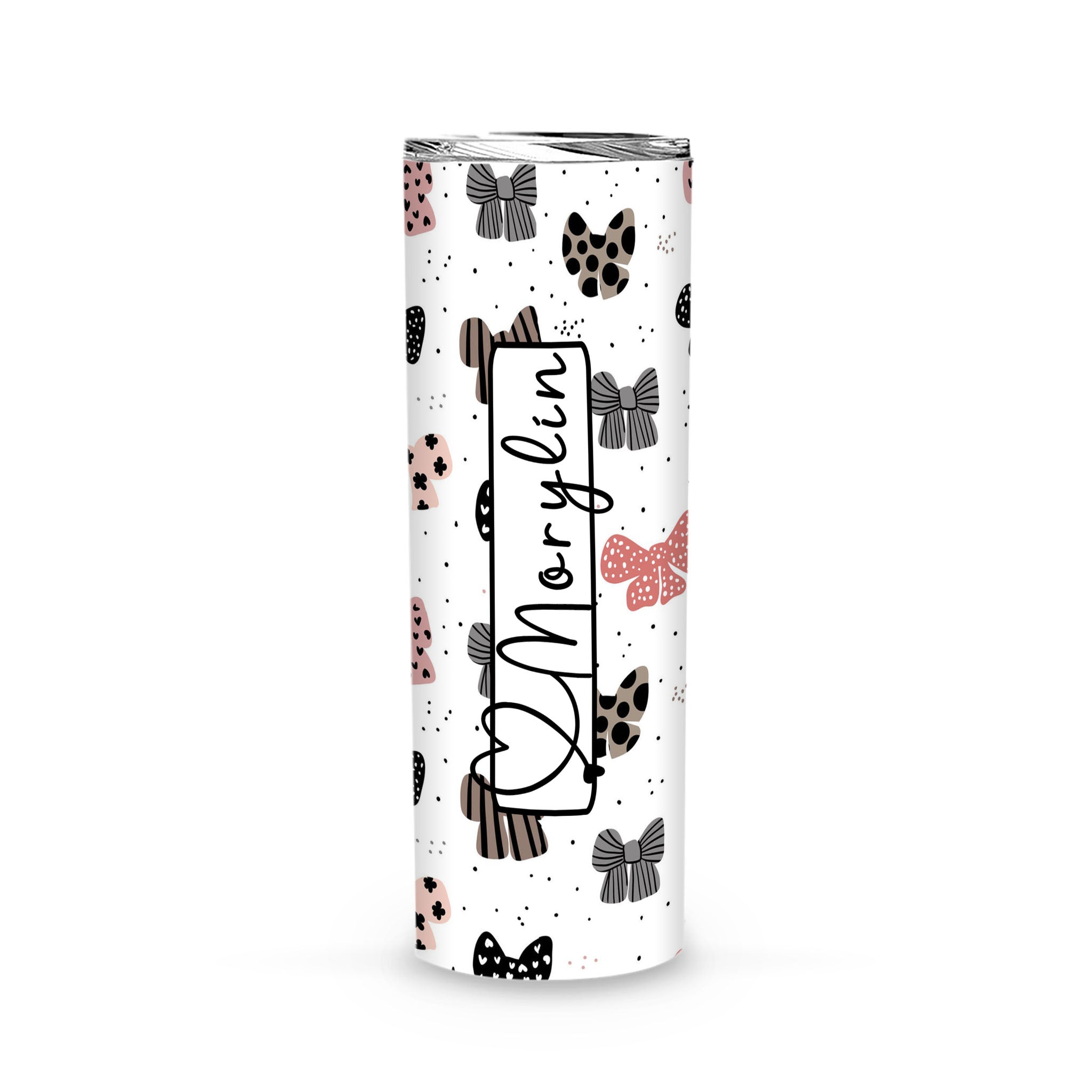 Bows Personalized 20Oz Skinny Tumbler, Birthday Gift, Gift For Daughter, Gift For Son, Gift For Her – Skinny Tumbler