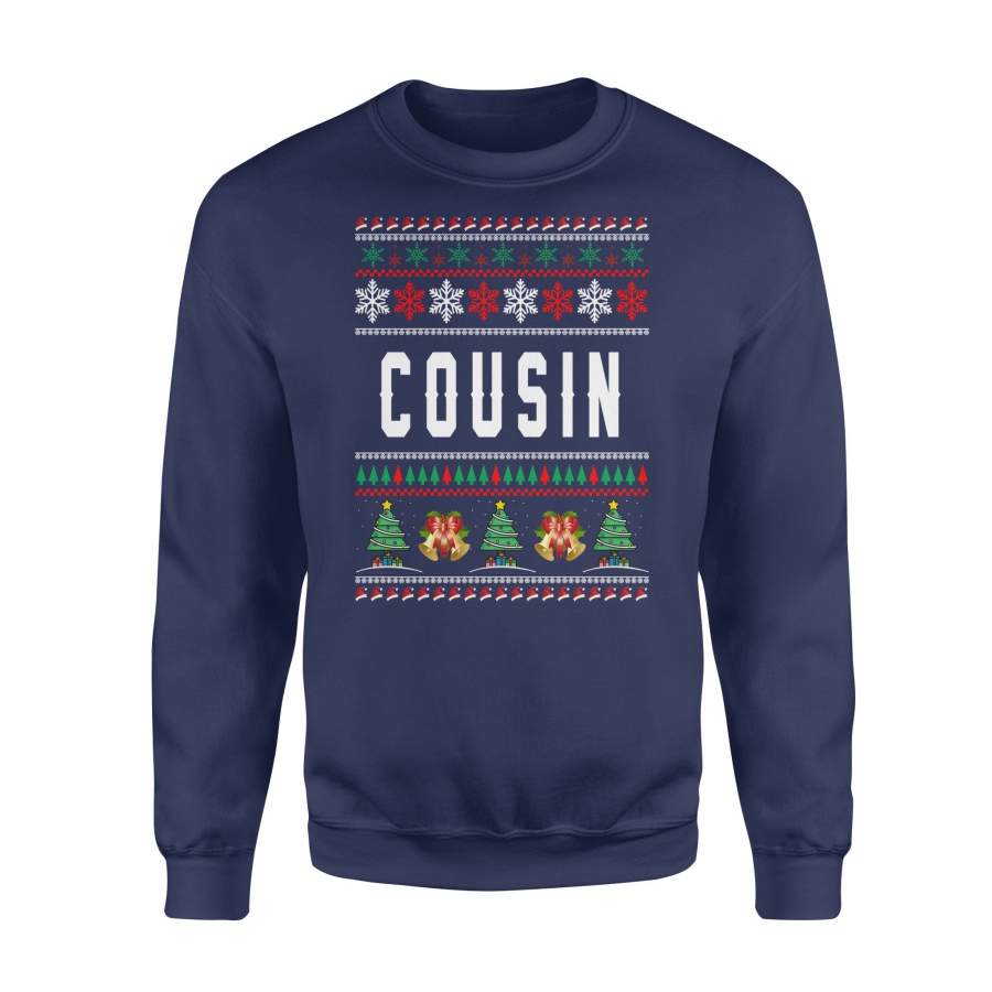 Cousin Ugly Christmas Family Jingle Bells Hat Snowflakes Christmas Tree Holiday Christmas X-Mas Sweatshirt T Shirt Christmas Gift Ideas