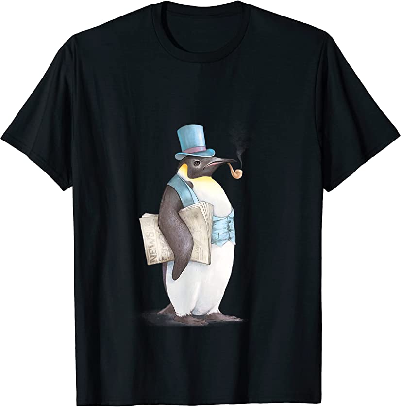 funny vectorian man vintage penguin bird pet gentleman gift T-Shirt