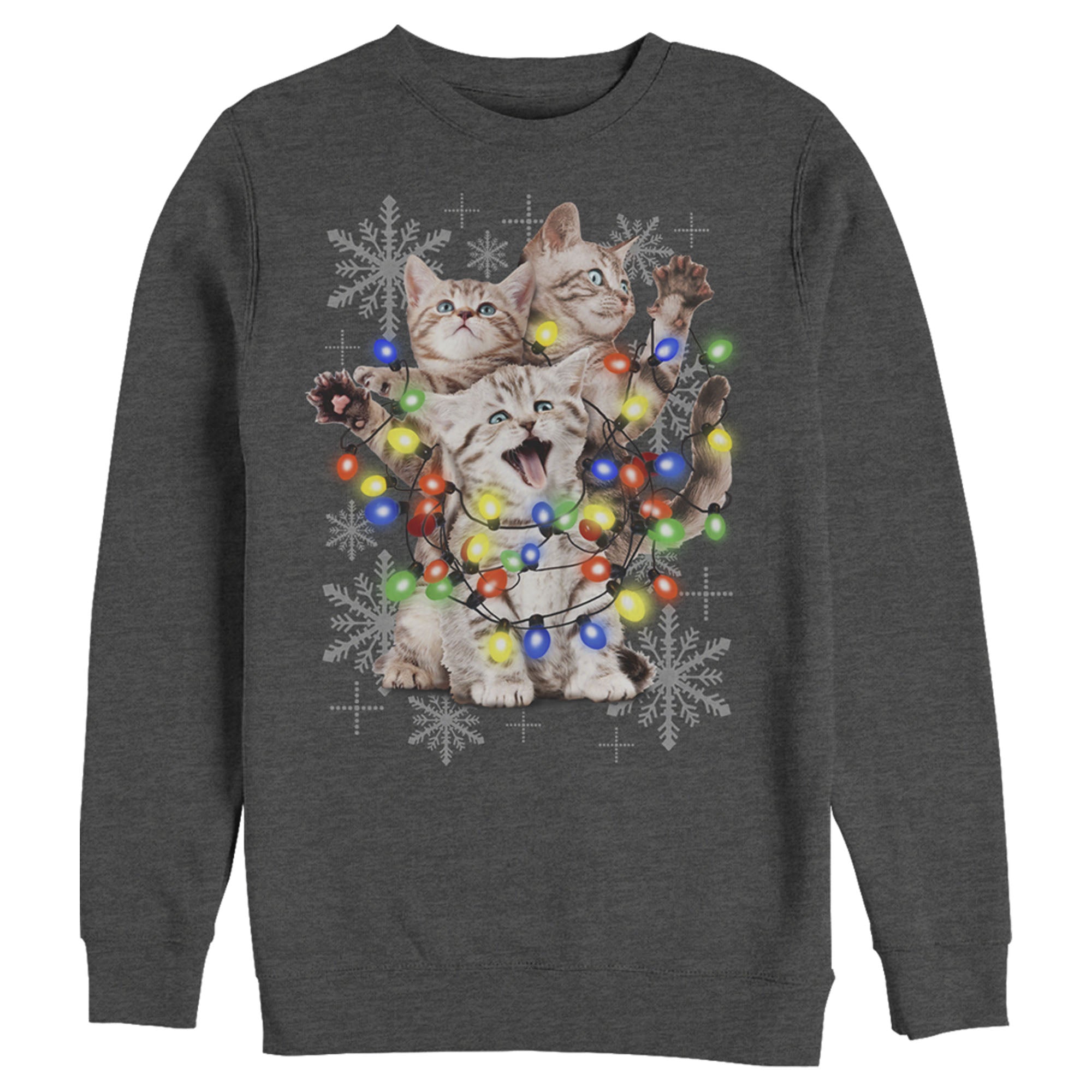 Lost Gods Men’S Kitten Lights  Sweatshirt