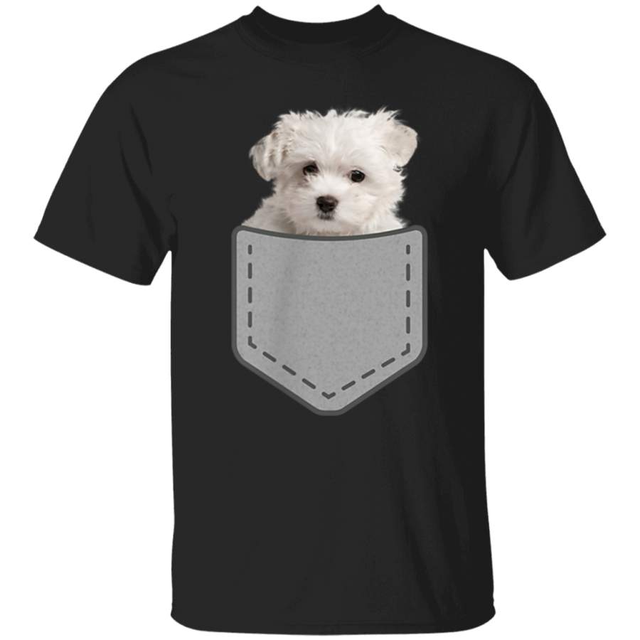 Maltese puppy dog in your pocket TShirt