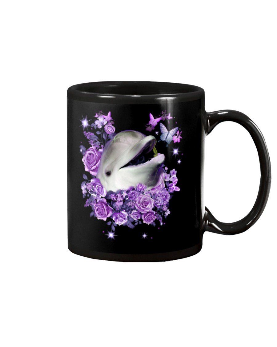 Vintage Funny Shark And Rose Flowers Gift For Shark Lovers Mug