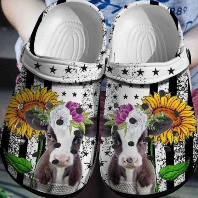 Cow Flowers Rubber clog Shoes Comfy Footwear