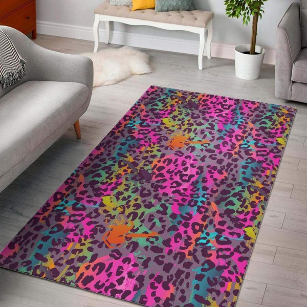 Rainbow Cheetah Leopard Rug RCDD81F43928