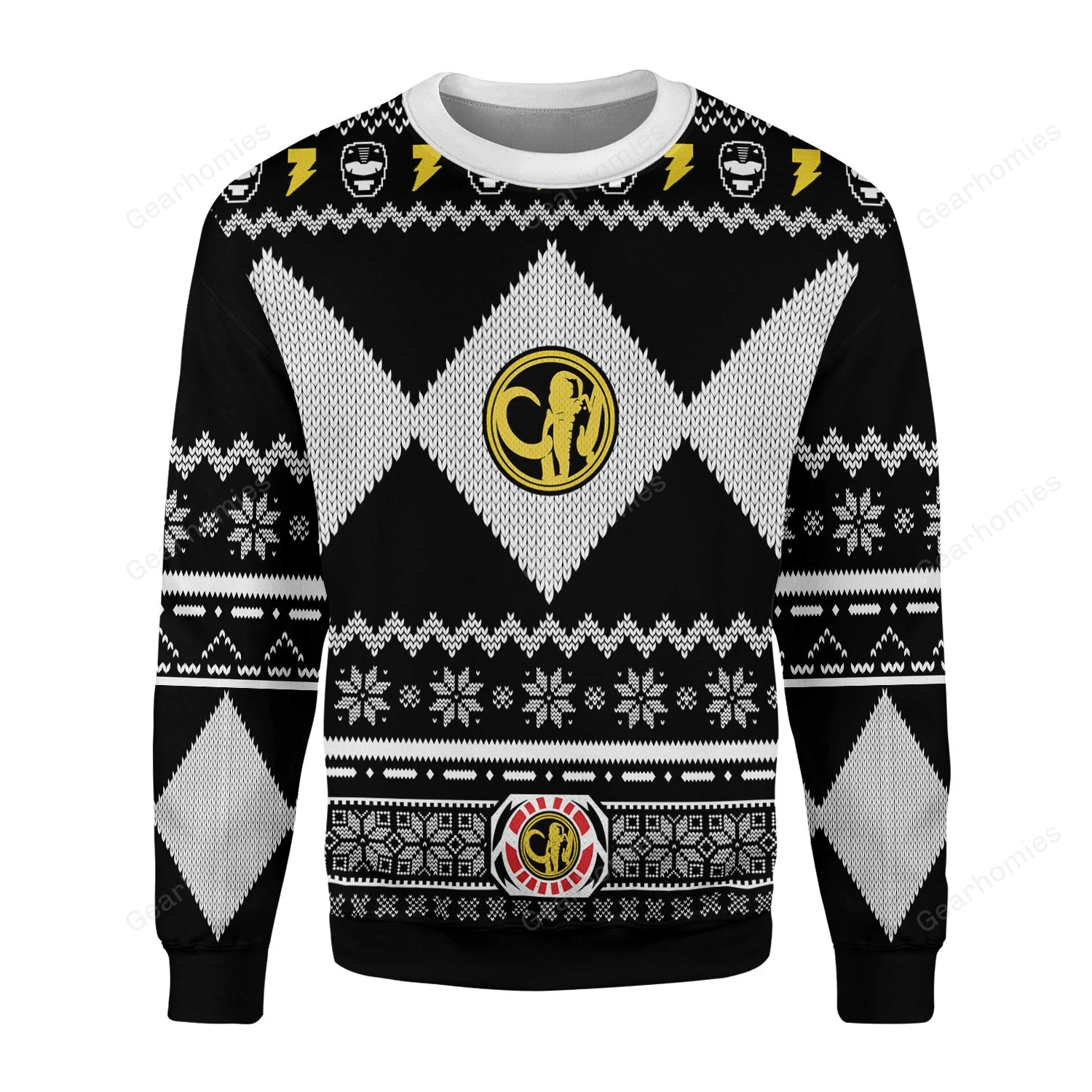 Merry Christmas Gearhomies Unisex Christmas Sweater Black Power Ranger