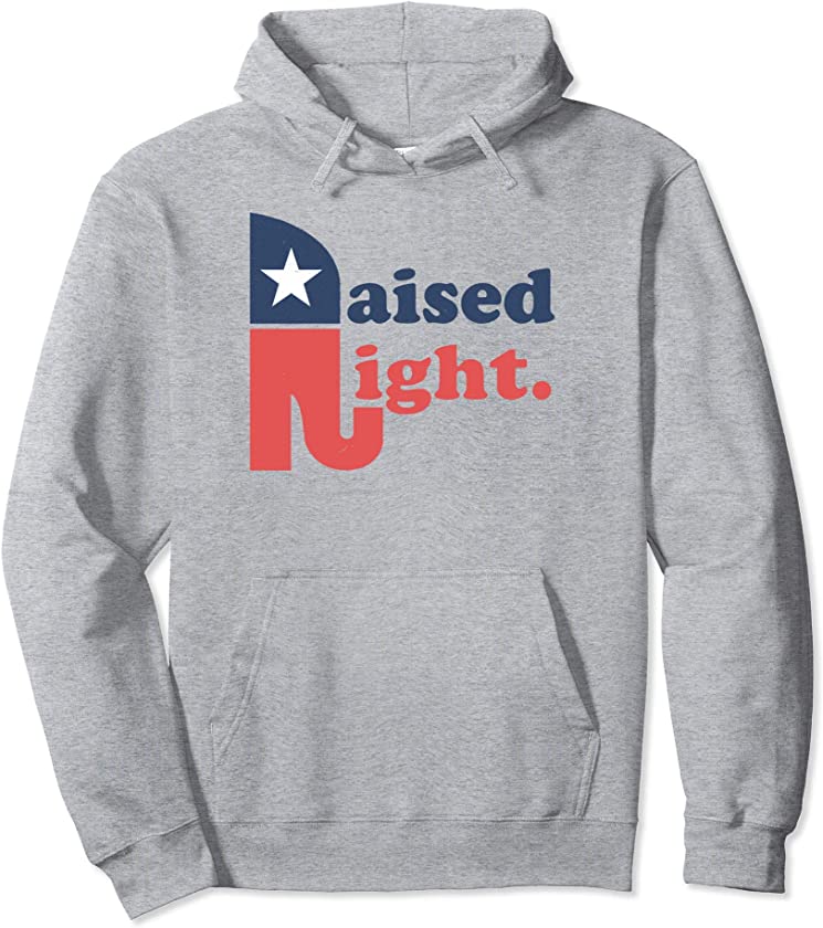 Raised Right Republican Elephant Retro Style Distressed Gift Pullover Hoodie