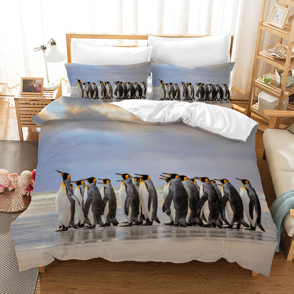 3D Polar Penguin Quilt Cover Set Bedding Set Pillowcases 107