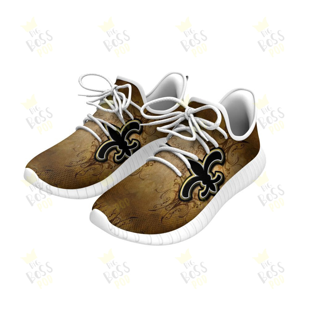 New Orleans Saints Art Painting Grunge Logo Team Gift For Saints Fans Sport Running Sneakers Shoes