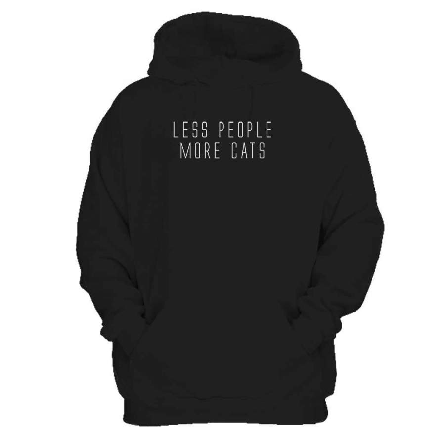 Less People More Cats Funny Cat Animal Lover Kitten Owner Man’s Hoodie