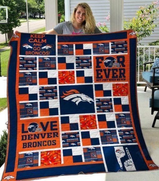 Denver Broncos National Football League Cotton Fabric T For Fans Ds0 07280 Fleece Quilt Blanket Personalized Customized Home Decor