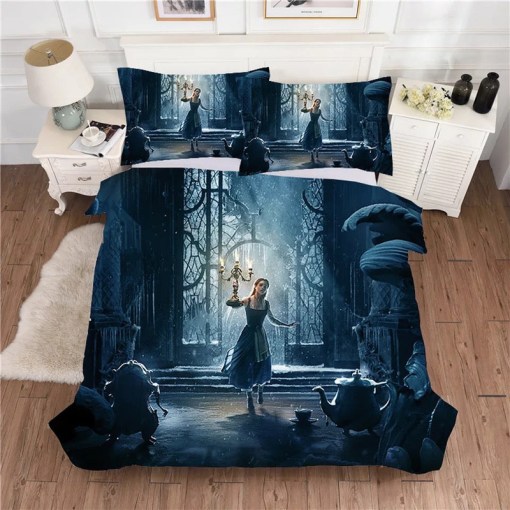 Beauty And The Beast 2 Duvet Cover Pillowcase Home Decor 3D Bedding Set Decor 5749