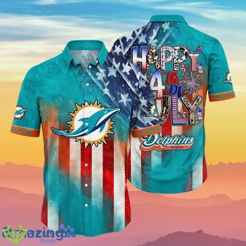 Miami Dolphins Nfl Hawaiian Shirt 4Th Of July Independence Day Best Gift For Men And Women Fans