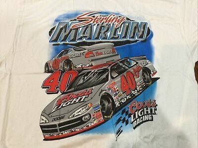 Vintage Nascar Shirt Sterling Marlin Coors Jumbo Print Nwt 2001 Chase  2001 7040