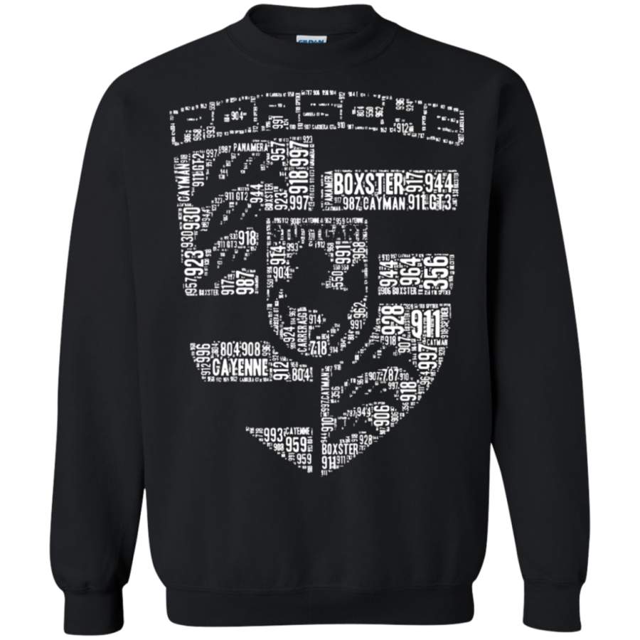 AGR Porsche Logo Style Ver.2 All Car Series Model Names Text Puzzle Sweatshirt