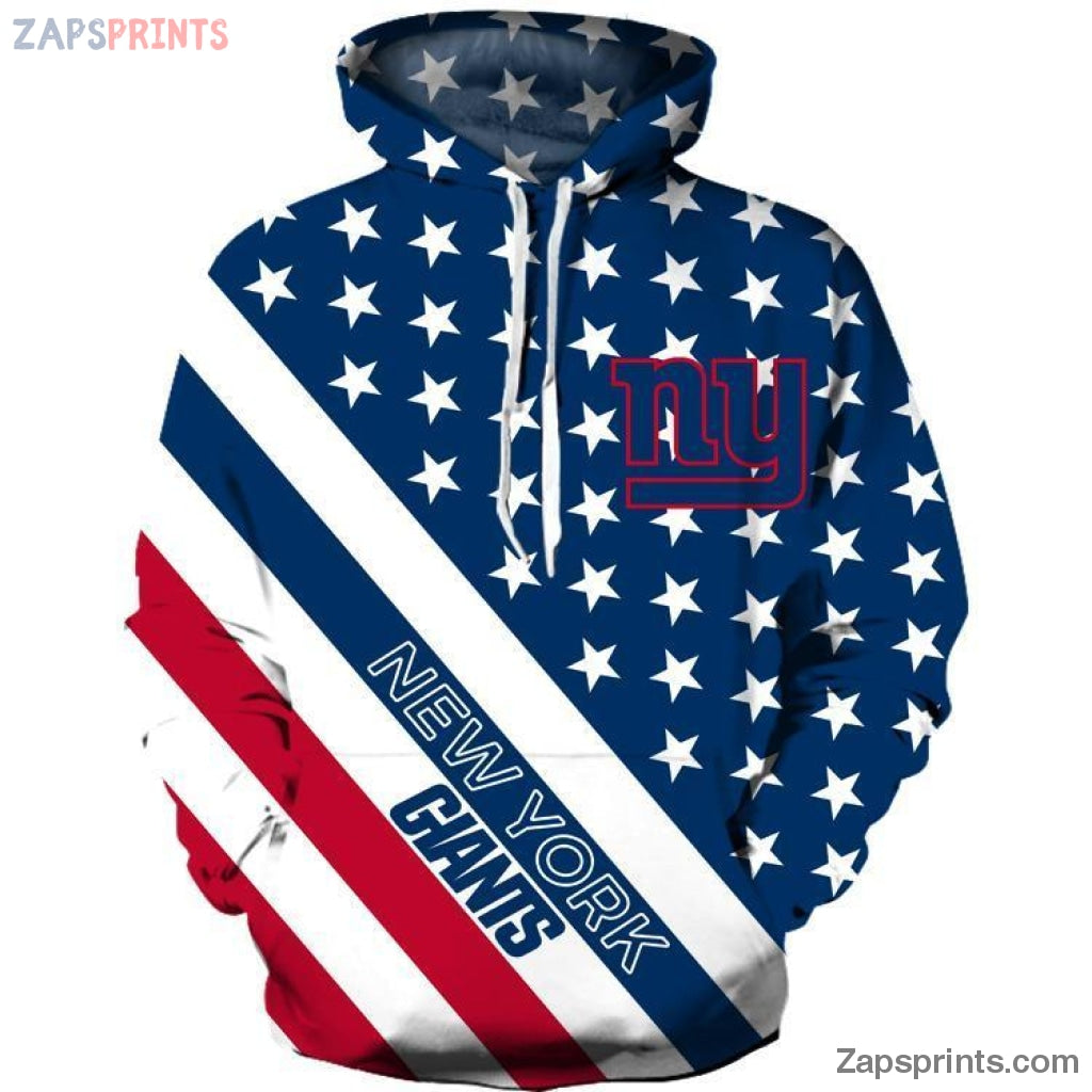 New York Giants Flag 3D Hoodie Gift For Fan Football Lovers