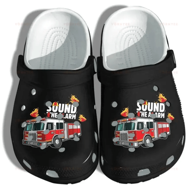 Fire Engine Car For Firefighter Son – Sound The Alarm Gift For Lover Rubber clog Shoes Comfy Footwear