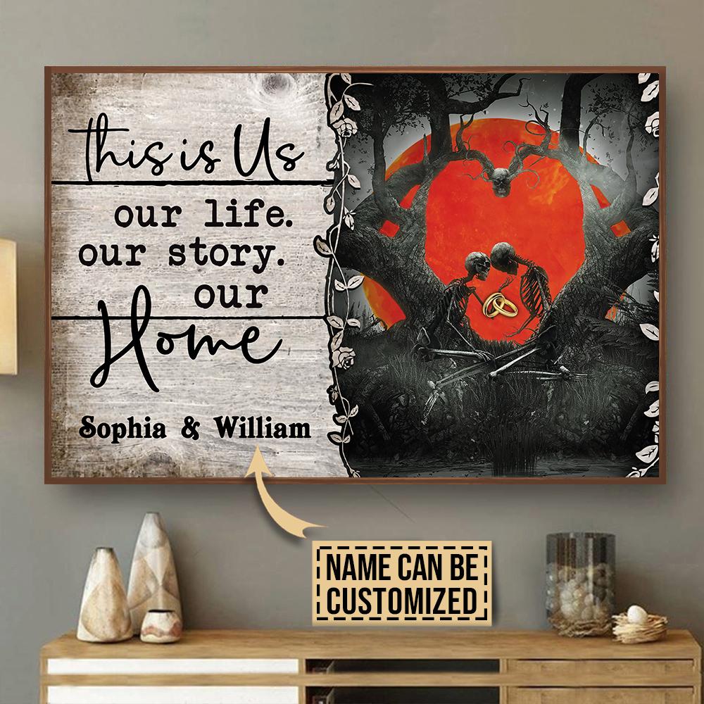 Personalized Canvas, Custom Canvas Prints Skeleton Couple This Is Us Poster Print, Canvas Poster Wall Art, Canvas Print Wall Decor