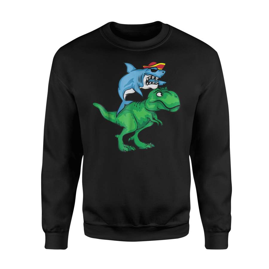 Cool Unique Shark Pirate Riding A T-Rex Week Day Gift Sweatshirt