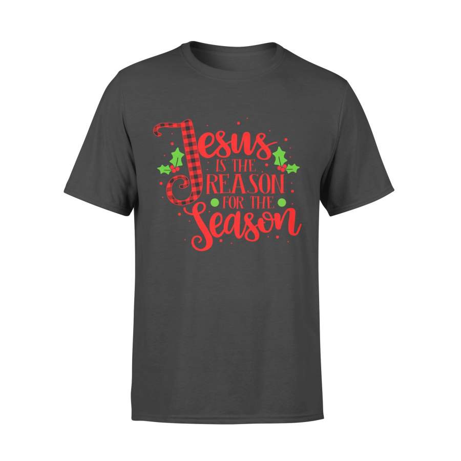 Jesus Is The Reason For The Season Christmas Xmas Plaid Gift Long Sleeve T-Shirt