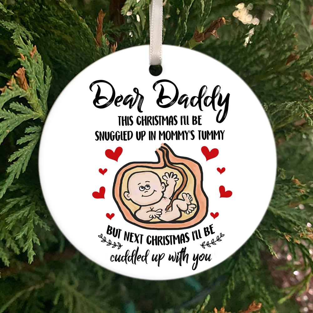 Christmas Gift For Dad To Be Daddy Cuddled Up With You Ornament