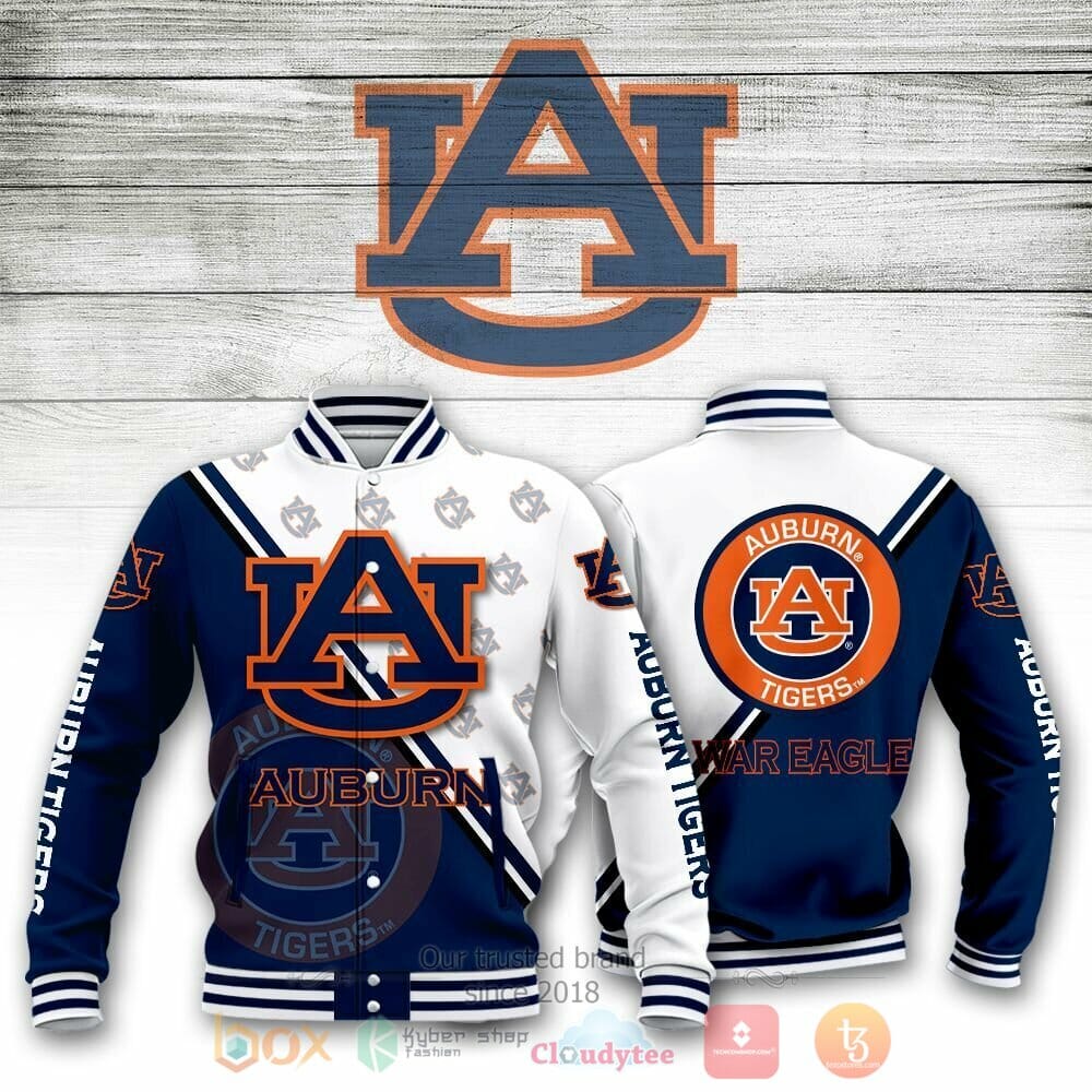 Auburn Tigers Blue White Baseball Jacket