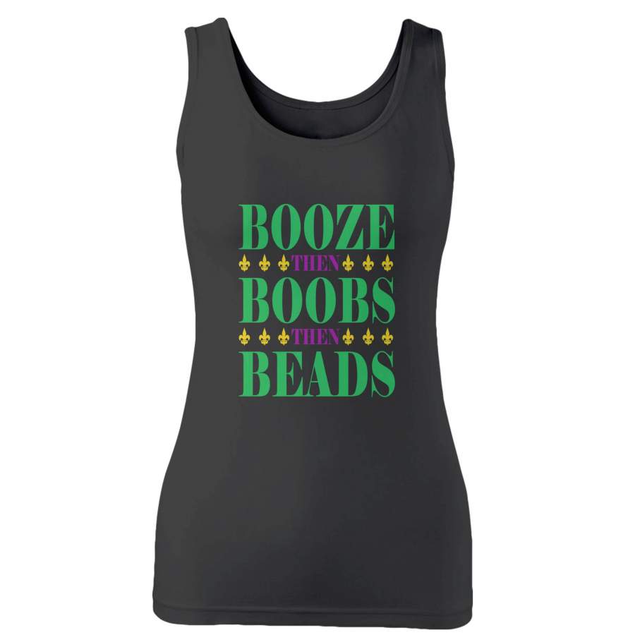 Booze Boobs Beads Mardi Gras Woman’s Tank Top