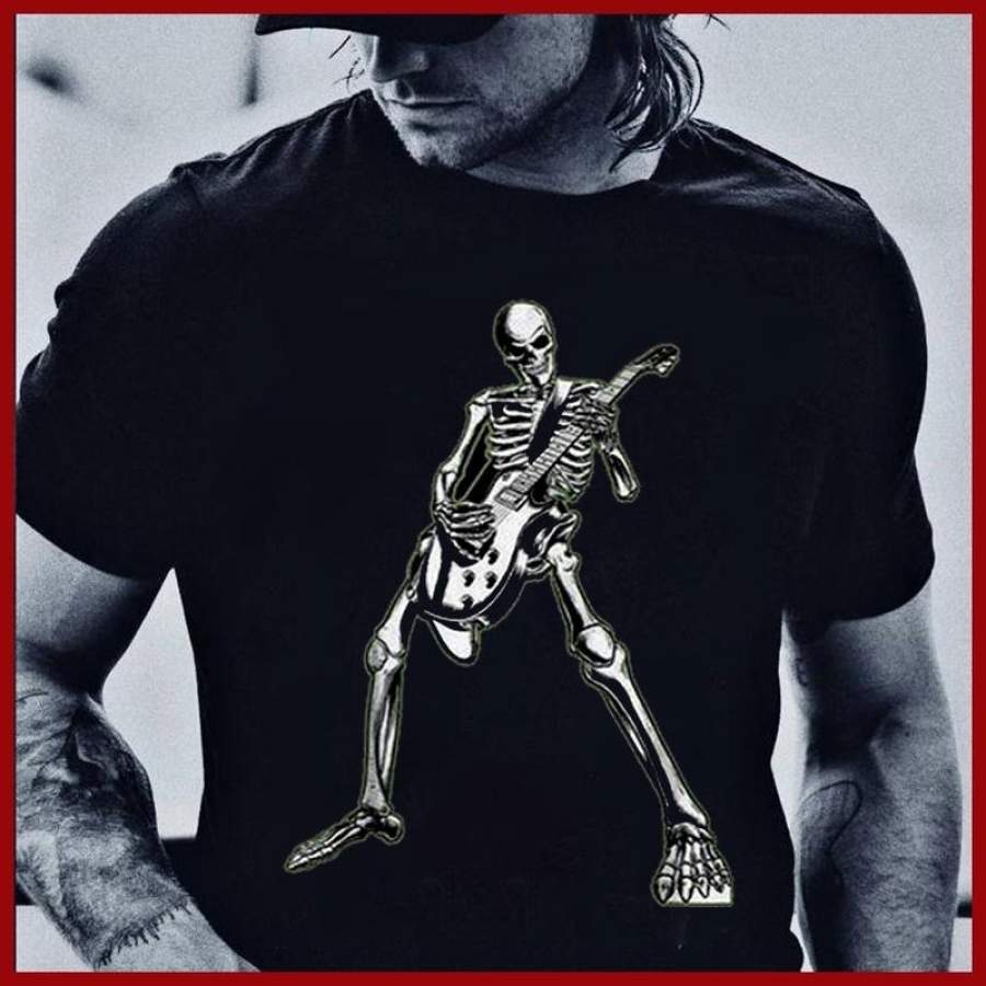 The Skull Is Playing The Guitar Happily T Shirt