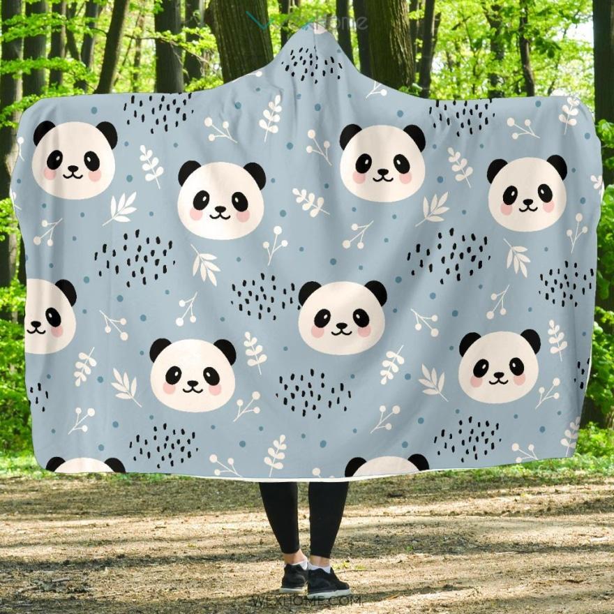 Cute Panda Pattern Hooded Blanket