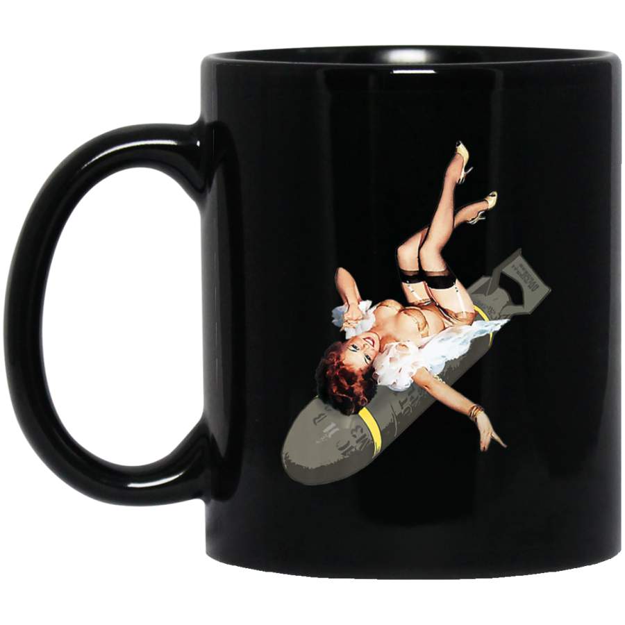 Pin Up Girl Bombs Away Wwii Poster Vintage Coffee Mug