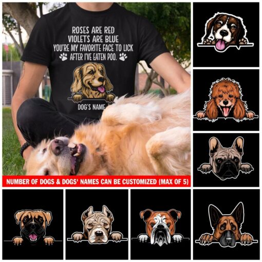 Custom You’Re My Favorite Face To Lick After I’Ve Eaten P** 2D T-Shirt For Dog Lovers, Dog Dad, Happy Father’S Day, Gift For Dad, Gift For Papa