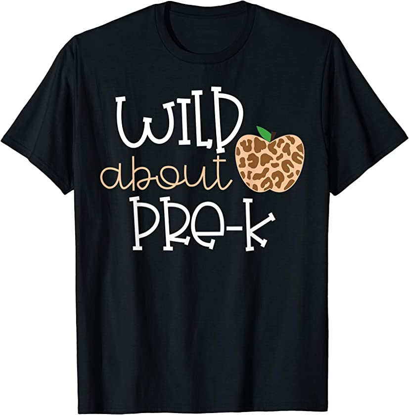 Wild About Pre-K Leopard Print School Teacher Kid Shirt