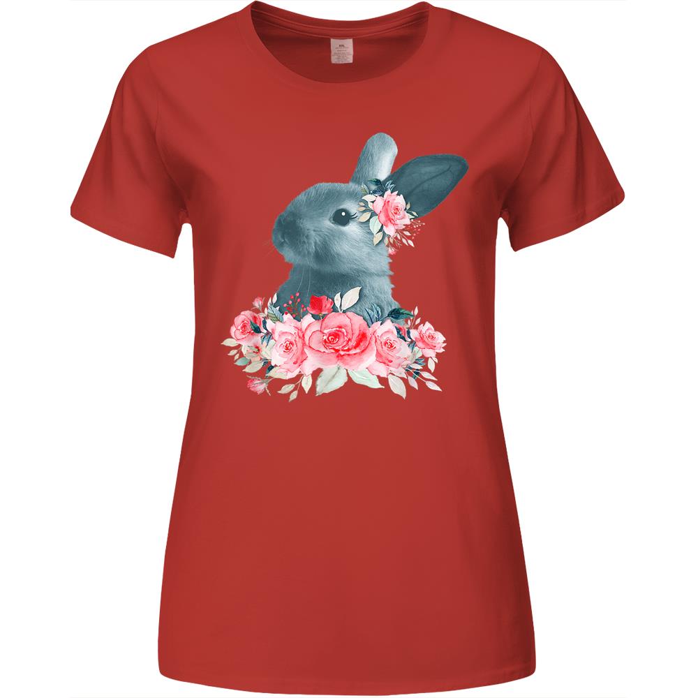 Beautiful Easter Bunny Vintage Floral Easter Premium Womens Tshirts