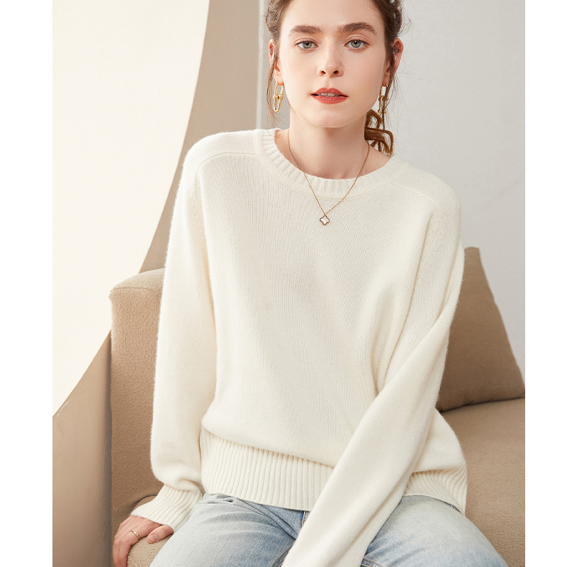 2022 Hot Sale Winter New Women’s 100% Pure Cashmere Sweater O-neck High Quality Soft Female Loose Thickened Knitted Pullover alx