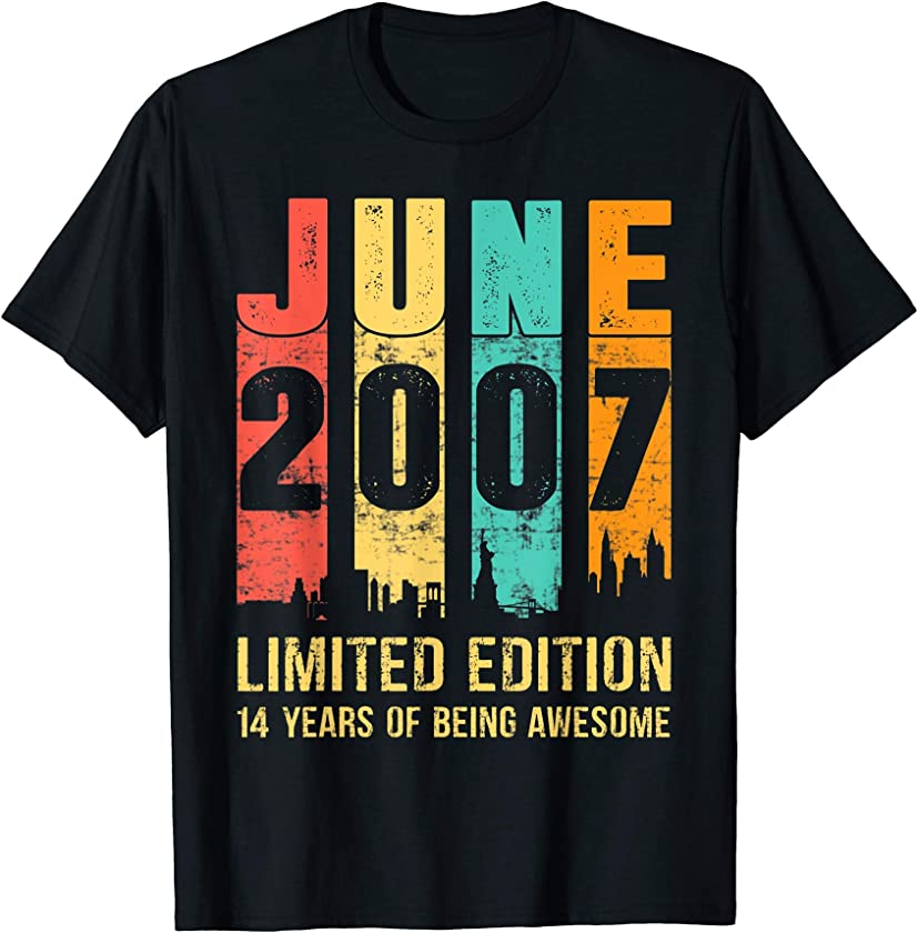 Vintage June 2007 Limited Edition 14 Year Old 14th Birthday T-Shirt