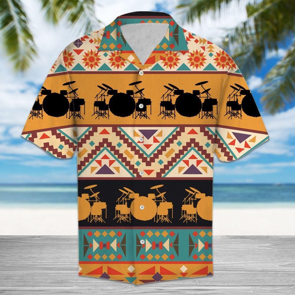 Drums Aloha Hawaii Shirt Colorful Short Sleeve Summer Beach Casual For Men And Women Ha9422