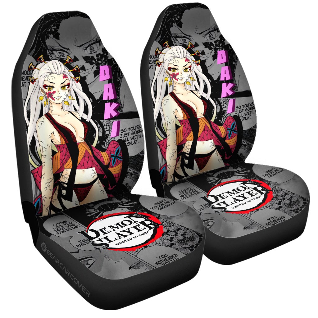 Daki Car Seat Covers Custom Demon Slayer Anime Mix Manga Gifts For Fans