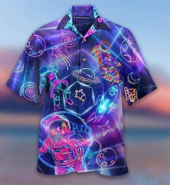Beach Shirt Shop From 1000 Unique Amazing Colorful Astronaut In Outer Space Unisex Hawaiian Aloha Shirts