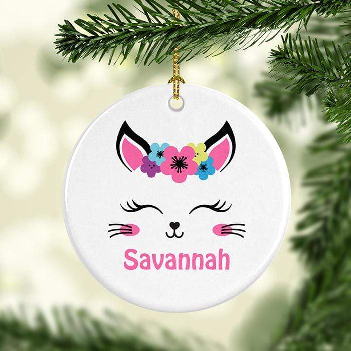 [Personalized Name] Kitten Ceramic Ornaments