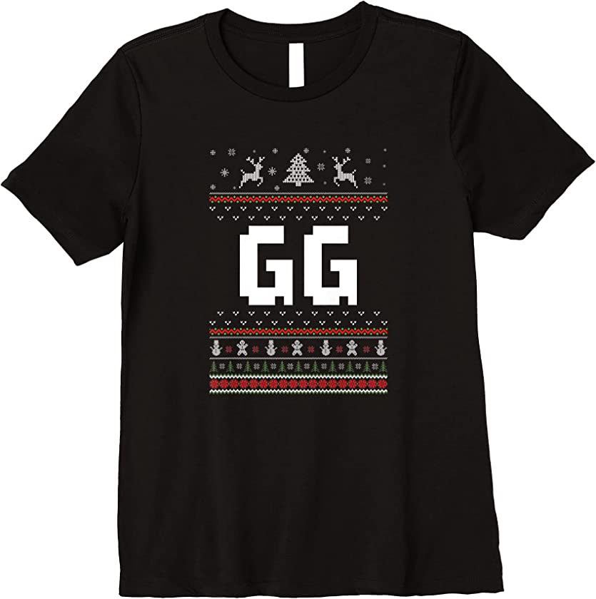 Womens Gg Ugly Holiday Party Matching Ugly Christmas Sweater Premium T-Shirt