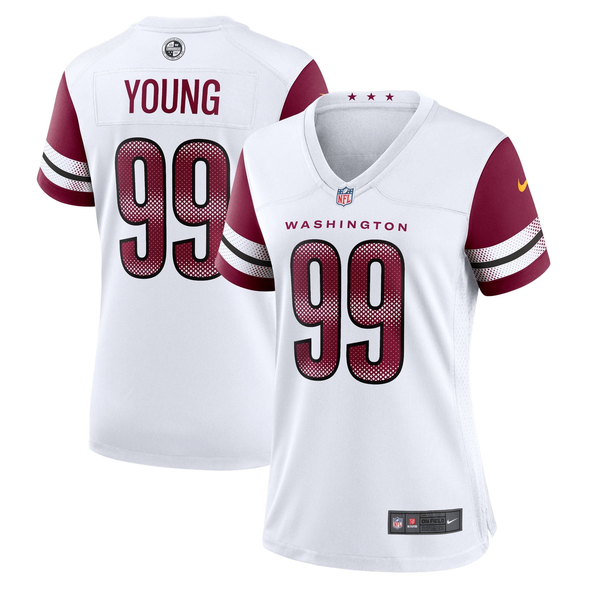 Chase Young Washington Commanders Womens Game Jersey – White NFL