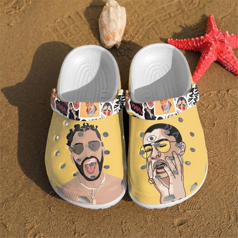 New Bad Bunny Comfortable Gift For Fan Classic Water Rubber 3D Crocband Clog