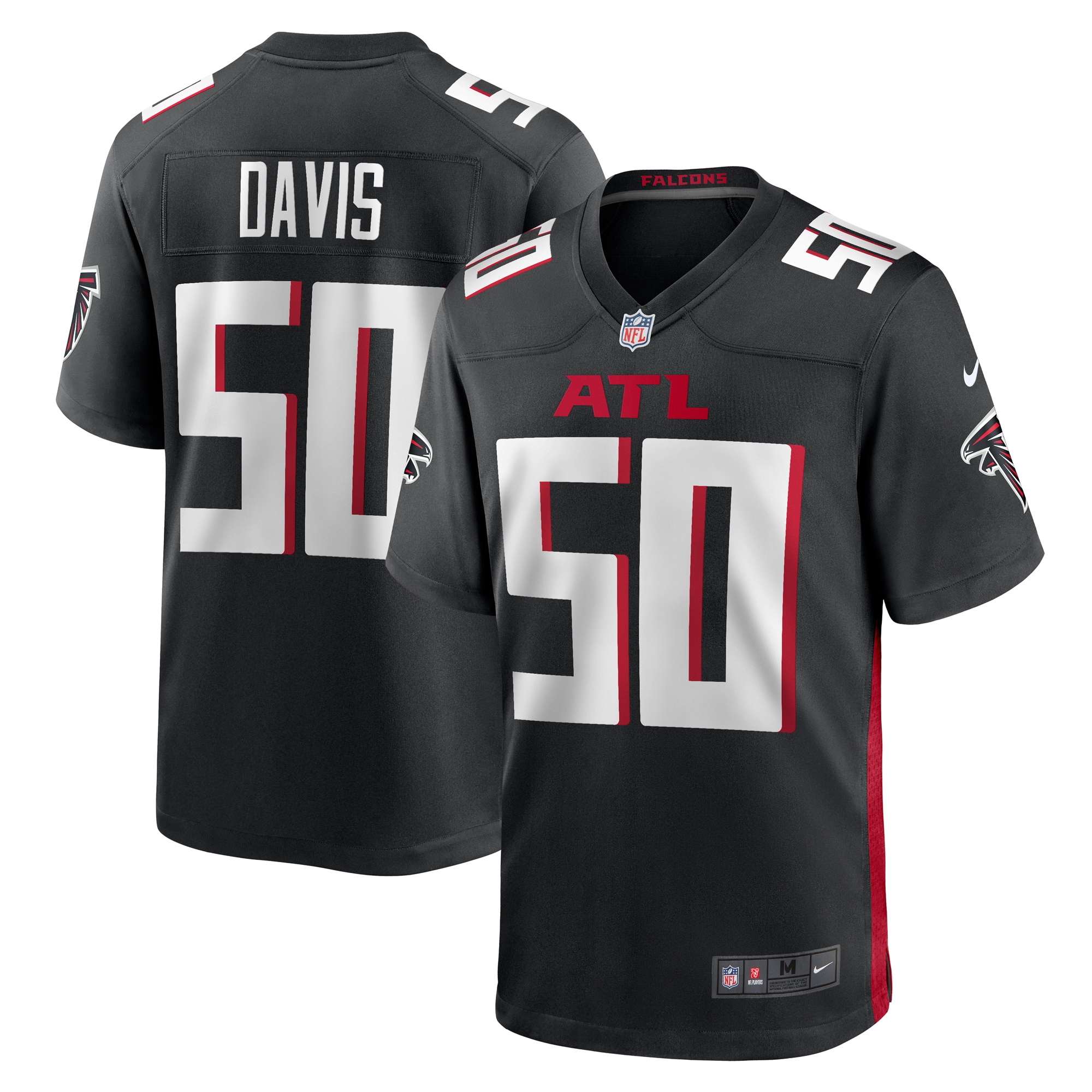 Tae Davis Atlanta Falcons Team Game Jersey – Black