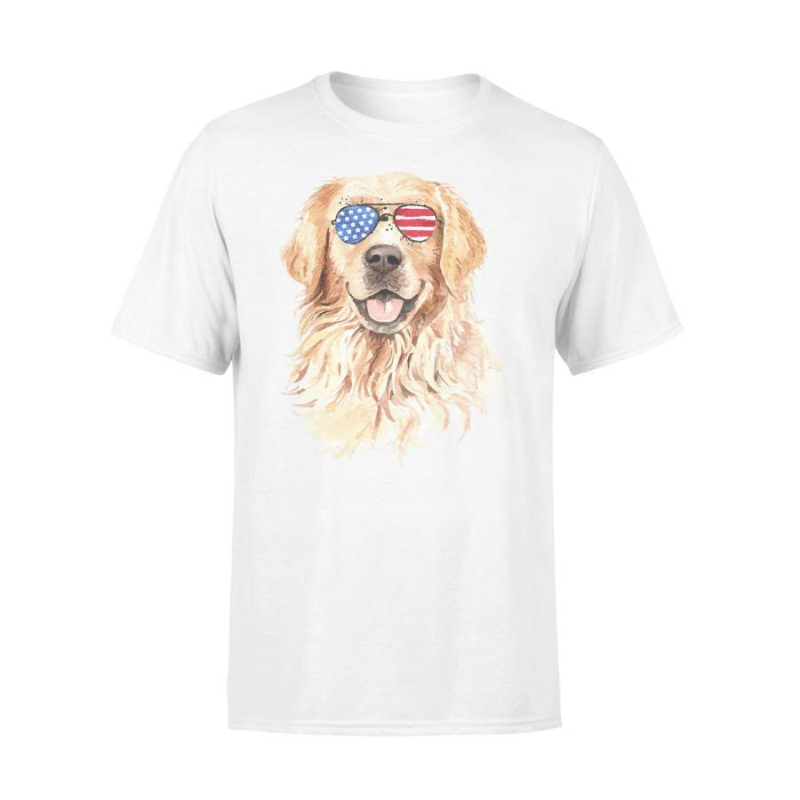 Patriotic Golden Retriever Lovers American Flag T-Shirt