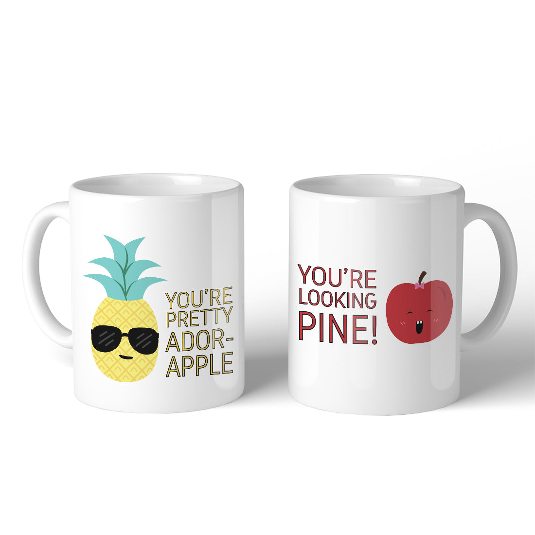 Pineapple Apple 11oz Cute Matching Couple Gift Mugs For Anniversary