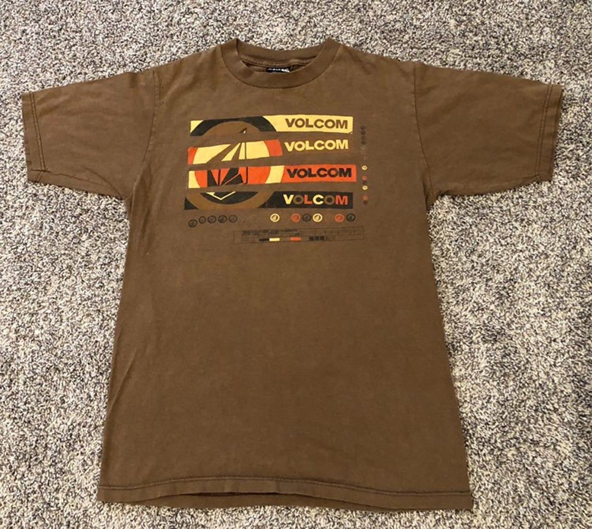 Volcom Brown Orange Yellow Skate Shirt