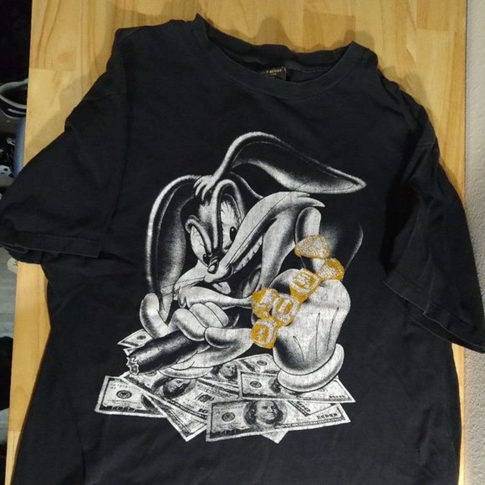 Vintage Bugs Bunny Gangster Cash Jewelry T-Shirt