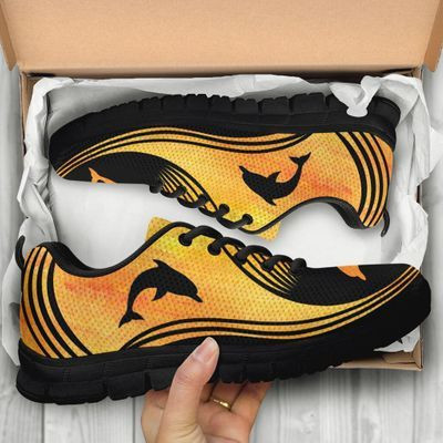 Dolphin Orange Black Sneakers Shoes