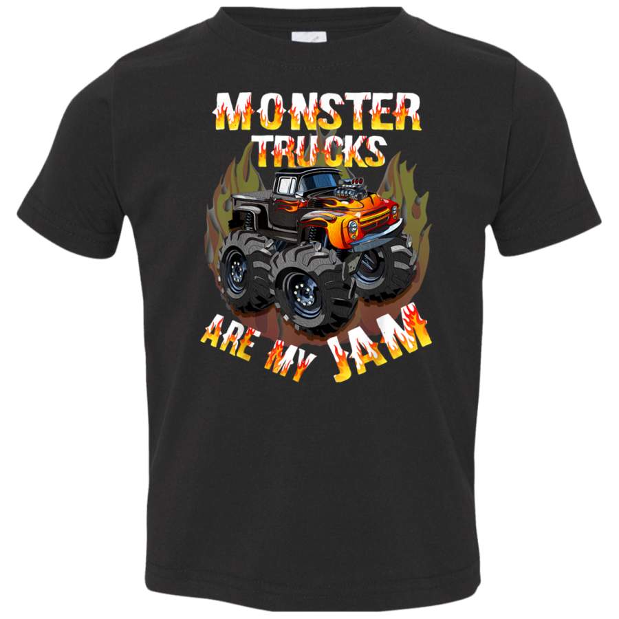 Monster Trucks are my Jam TShirt American Trucks Cars Lover 3321 Rabbit Skins Toddler Jersey T-Shirt